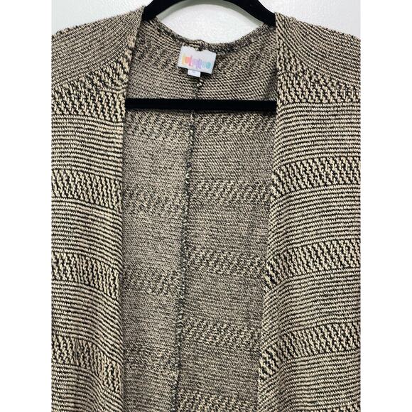 LuLaRoe Cardigan Sweater Knitted Fully Opened Long Sleeve Brown Black Size S - Picture 2 of 10